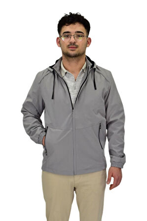 Erkek Mevsimlik Kapüşonlu Softjel Spor Mont 8077 BGL-ST04371