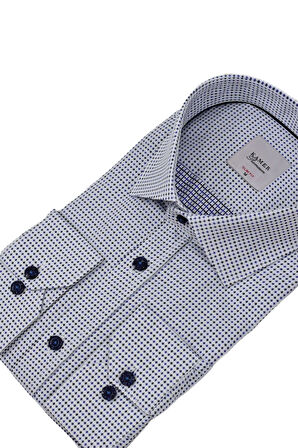 Erkek Puantiyeli Slim Fitt Uzun Kol Gömlek 2380 BGL-ST04375