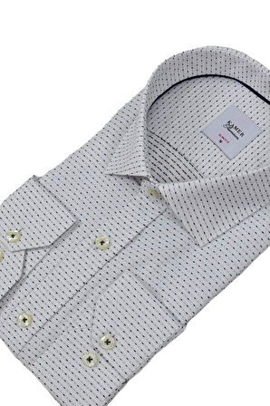 Erkek Puantiyeli Slim Fitt Uzun Kol Gömlek 2403 BGL-ST04376