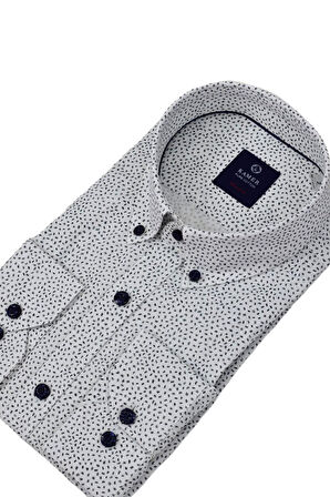Erkek Puantiyeli Slim Fitt Uzun Kol Gömlek 2420 BGL-ST04382
