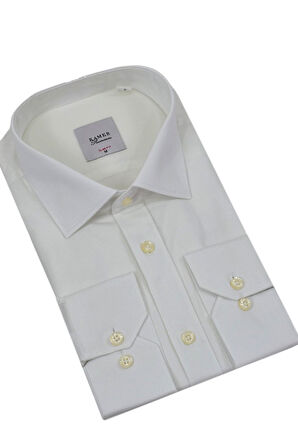 Erkek Slim Fitt Likralı Uzun Kol Kulplu Gömlek 2358 BGL-ST04384