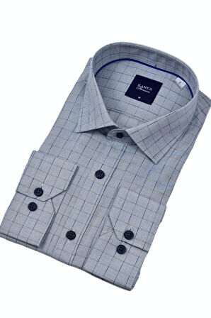 Erkek Klasik Uzun Kol Ekose Gömlek 3701 BGL-ST04391