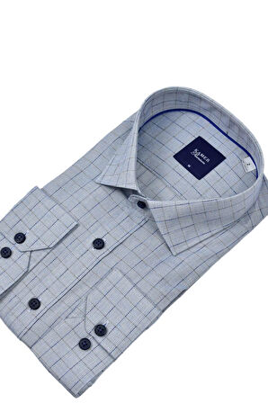 Erkek Klasik Uzun Kol Ekose Gömlek 3701 BGL-ST04391