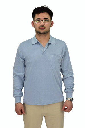 Erkek Büyük Beden Mevsimlik Polo Yaka Sweatshirt 1-6830 BGL-ST04415