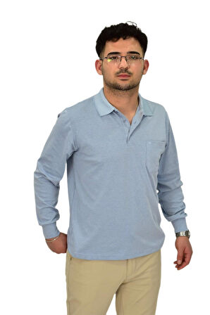 Erkek Büyük Beden Mevsimlik Polo Yaka Sweatshirt 1-6830 BGL-ST04415