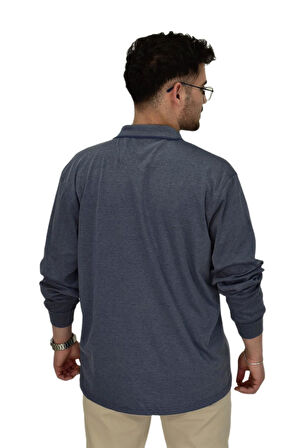 Erkek Büyük Beden Mevsimlik Polo Yaka Sweatshirt 1-6830 BGL-ST04415