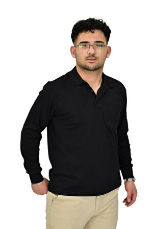Erkek Büyük Beden Mevsimlik Polo Yaka Sweatshirt 1-6830 BGL-ST04415