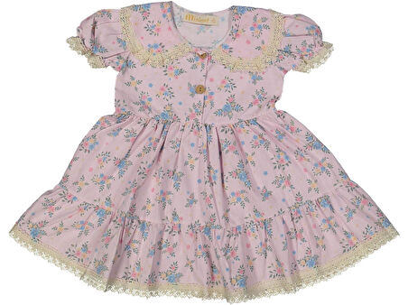 Kız Çocuk Çiçek Baskılı Elbise BGL-ST04442