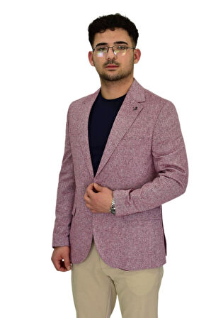 Erkek Bordo Tek Spor Ceket Çift Yırtmaçlı BGL-ST04464