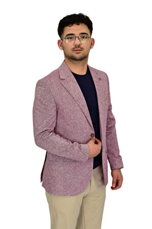 Erkek Bordo Tek Spor Ceket Çift Yırtmaçlı BGL-ST04464