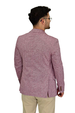 Erkek Bordo Tek Spor Ceket Çift Yırtmaçlı BGL-ST04464