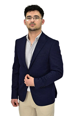 Erkek Lacivert Tek Spor Ceket BGL-ST04467