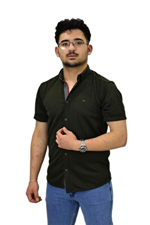 Erkek Spor Silim Fit Kısa Kol Gömlek BGL-ST04480