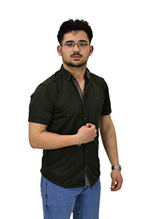 Erkek Spor Silim Fit Kısa Kol Gömlek BGL-ST04480