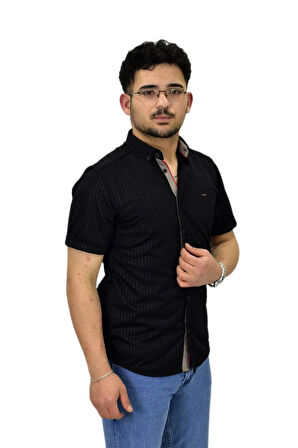 Erkek Spor Silim Fit Kısa Kol Gömlek BGL-ST04480