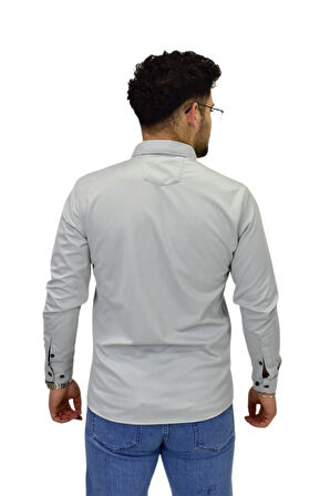 Erkek Spor Silim Fit Uzun Kol Gömlek BGL-ST04483