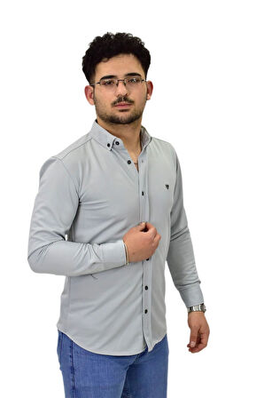 Erkek Spor Silim Fit Uzun Kol Gömlek BGL-ST04484