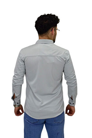 Erkek Spor Silim Fit Uzun Kol Gömlek BGL-ST04484