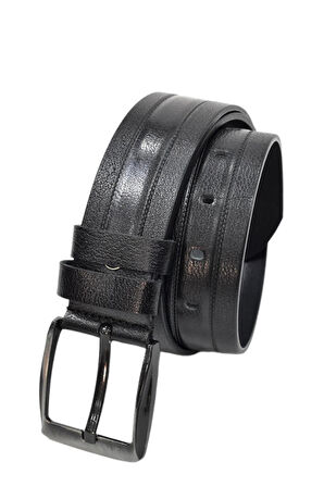 Erkek Siyah Hakiki Deri Kemer Jeans İçin DYN12527-1