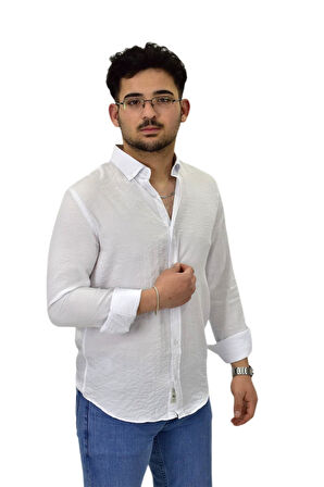 Erkek Spor Silim Fit Uzun Kol Gömlek G5033 BGL-ST04492