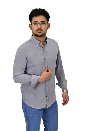 Erkek Spor Silim Fit Uzun Kol Gömlek G5033 BGL-ST04492