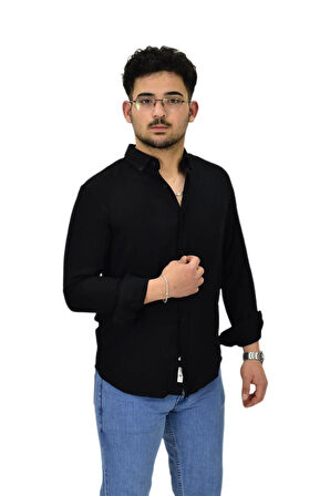 Erkek Spor Silim Fit Uzun Kol Gömlek G5033 BGL-ST04492