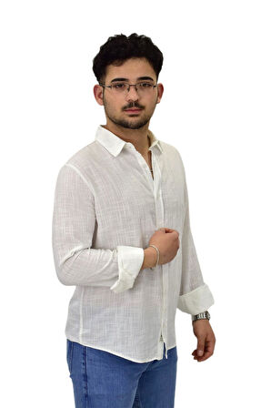Erkek Spor Silim Fit Uzun Kol Gömlek G5005 BGL-ST04494