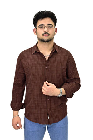 Erkek Spor Silim Fit Uzun Kol Gömlek G5005 BGL-ST04494