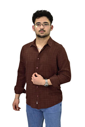 Erkek Spor Silim Fit Uzun Kol Gömlek G5005 BGL-ST04494