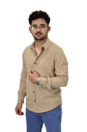 Erkek Spor Silim Fit Uzun Kol Gömlek G5011 BGL-ST04495