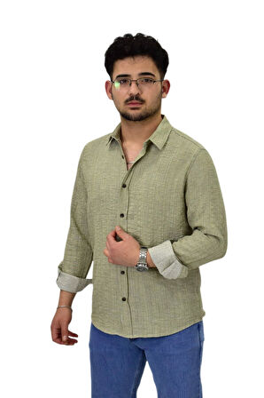 Erkek Spor Silim Fit Uzun Kol Gömlek G5011 BGL-ST04495