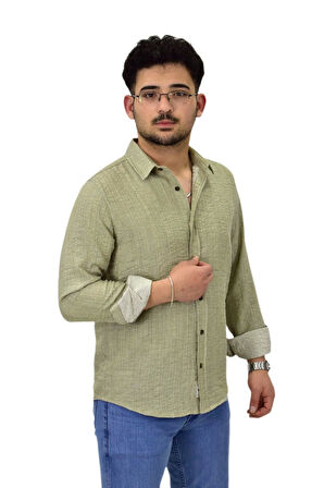 Erkek Spor Silim Fit Uzun Kol Gömlek G5011 BGL-ST04495
