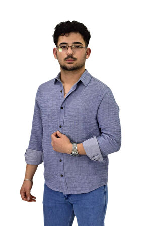 Erkek Spor Silim Fit Uzun Kol Gömlek G5011 BGL-ST04495