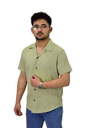 Erkek Spor Silim Fit Kısa Kol Gömlek G5003 BGL-ST04496