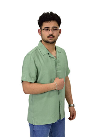 Erkek Spor Silim Fit Kısa Kol Gömlek G5031 BGL-ST04497