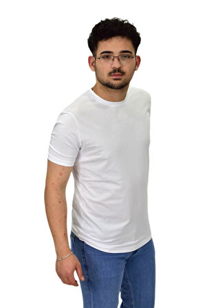 Erkek Sıfıryaka Düz Merserize Tişört T6034 BGL-ST04527