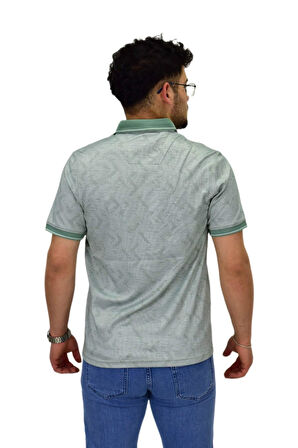 Erkek Polo Yaka Fermuarlı Merserize Jakarlı Tişört 7570 BGL-ST04536