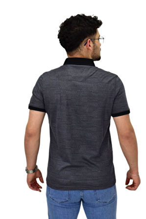 Erkek Polo Yaka Fermuarlı Merserize Jakarlı Tişört 7640 BGL-ST04537