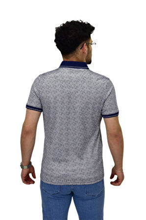 Erkek Polo Yaka Fermuarlı Merserize Jakarlı Tişört 7630 BGL-ST04538