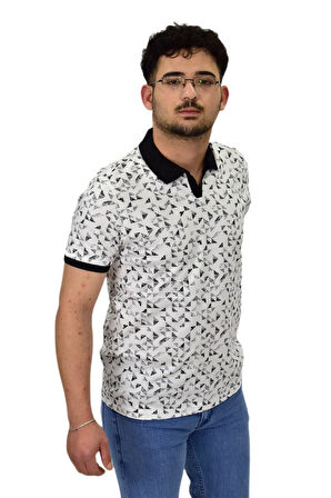 Erkek Polo Yaka Baskılı Pike Tişört 10600 BGL-ST04539