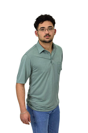 Erkek Gömlek Yaka Tişört T6064 BGL-ST04541