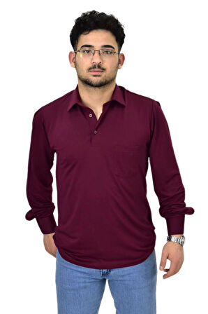 Erkek Gömlek Yaka Uzunkol Tişört T6063 BGL-ST04542