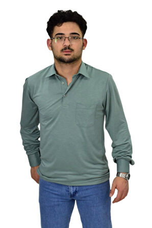 Erkek Gömlek Yaka Uzunkol Tişört T6063 BGL-ST04542