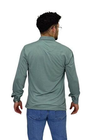 Erkek Gömlek Yaka Uzunkol Tişört T6063 BGL-ST04542