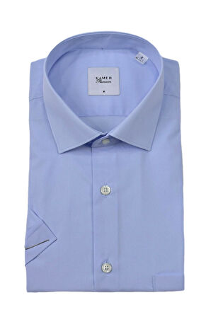 Erkek Klasik Düz Renk Kısa Kol Gömlek Pamuklu 9400 BGL-ST04582