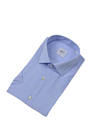 Erkek Klasik Düz Renk Kısa Kol Gömlek Pamuklu 9400 BGL-ST04582