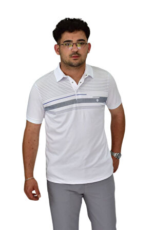 Erkek Polo Yaka Pano Çizgili Tişört T273 BGL-ST04592