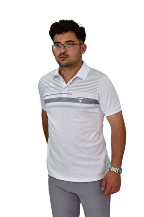 Erkek Polo Yaka Pano Çizgili Tişört T273 BGL-ST04592