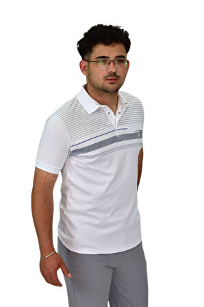 Erkek Polo Yaka Pano Çizgili Tişört T273 BGL-ST04592