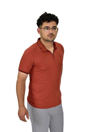 Erkek Polo Yaka Fermuarlı Tişört T237 BGL-ST04593